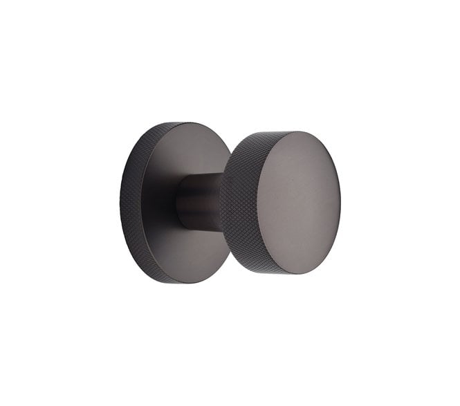 Heritage Brass HLS8805-MB Knightsbridge Knurled Mortice Knobs On Knurled Rose - Matt Bronze