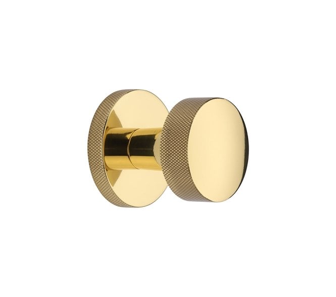 Heritage Brass HLS8805-PB Knightsbridge Knurled Mortice Knobs On Knurled Rose - Polished Brass