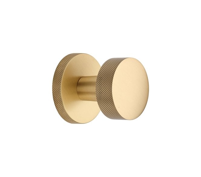 Heritage Brass HLS8805-SB Knightsbridge Knurled Mortice Knobs On Knurled Rose -Satin Brass