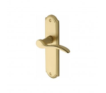 Heritage Brass Howard Door Handles On Backplate - Satin Brass