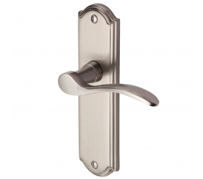 Heritage Brass Howard Door Handles On Backplate - Satin Nickel
