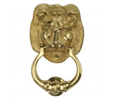 Heritage Brass K1210 Lion Head Door Knocker - Polished Brass