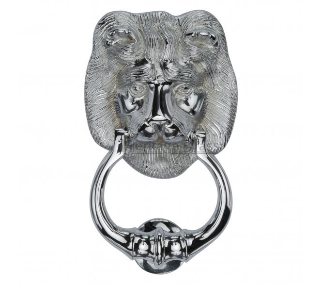 Heritage Brass K1210 Lion Head Door Knocker - Polished Chrome