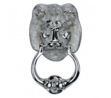 Heritage Brass K1210 Lion Head Door Knocker - Polished Chrome