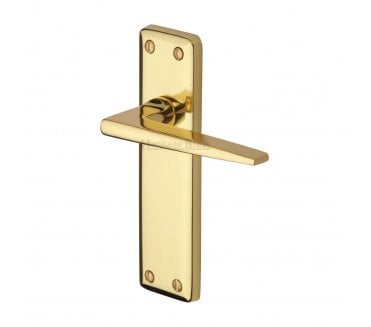 Heritage Brass Kendal Door Handles On Backplate - Polished Brass