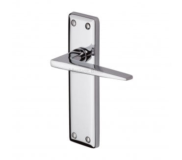 Heritage Brass Kendal Door Handles On Backplate - Polished Chrome