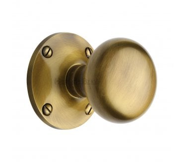 Heritage Brass Kensington Mortice Knobs - Antique Brass