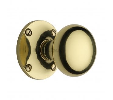 Heritage Brass Kensington Mortice Knobs - Polished Brass