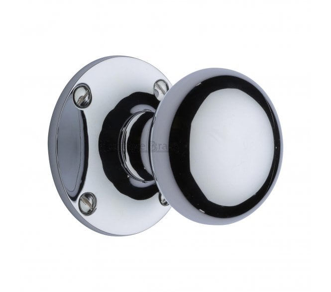 Heritage Brass Kensington Mortice Knobs - Polished Chrome