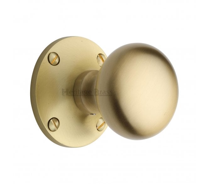 Heritage Brass Kensington Mortice Knobs - Satin Brass