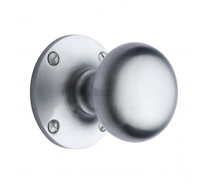 Heritage Brass Kensington Mortice Knobs - Satin Chrome