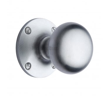 Heritage Brass Kensington Mortice Knobs - Satin Chrome