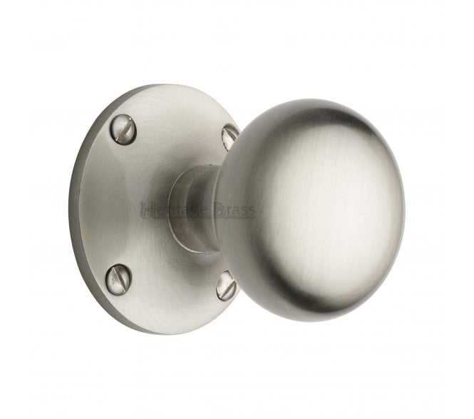 Heritage Brass Kensington Mortice Knobs - Satin Nickel