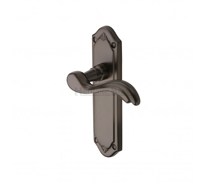 Heritage Brass Lisboa Door Handles On Backplate - Matt Bronze
