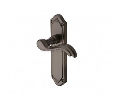 Heritage Brass Lisboa Door Handles On Backplate - Matt Bronze