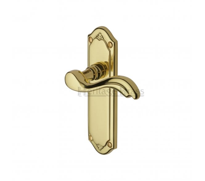 Heritage Brass Lisboa Door Handles On Backplate - Polished Brass