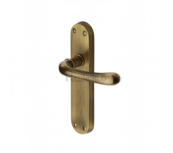 Heritage Brass Luna Door Handles On Backplate - Antique Brass