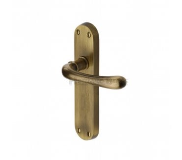 Heritage Brass Luna Door Handles On Backplate - Antique Brass