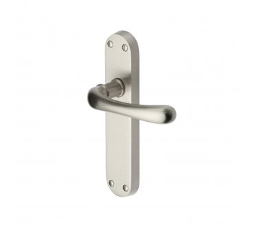 Heritage Brass Luna Door Handles On Backplate - Satin Nickel