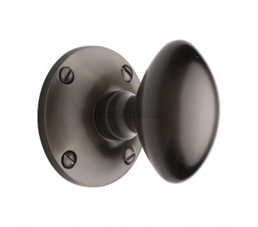 Heritage Brass Mayfair Oval Mortice Door Knobs - Matt Bronze