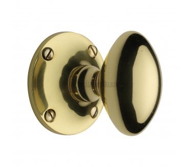 Heritage Brass Mayfair Oval Mortice Door Knobs - Polished Brass