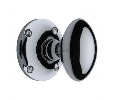 Heritage Brass Mayfair Oval Mortice Door Knobs - Polished Chrome