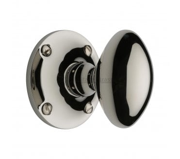 Heritage Brass Mayfair Oval Mortice Door Knobs - Polished Nickel