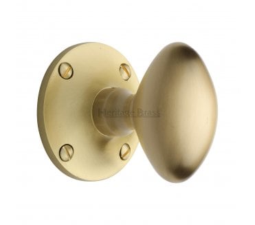 Heritage Brass Mayfair Oval Mortice Door Knobs - Satin Brass