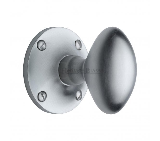 Heritage Brass Mayfair Oval Mortice Door Knobs - Satin Chrome