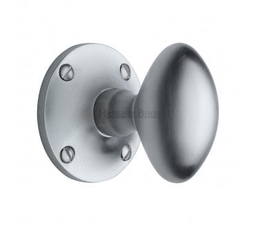 Heritage Brass Mayfair Oval Mortice Door Knobs - Satin Chrome