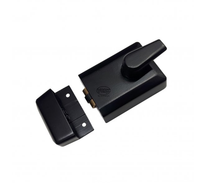 York Security Roller Bolt Nightlatch - 60mm Backset - Matt Black