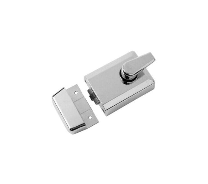 York Security Roller Bolt Nightlatch - 60mm Backset - Polished Chrome