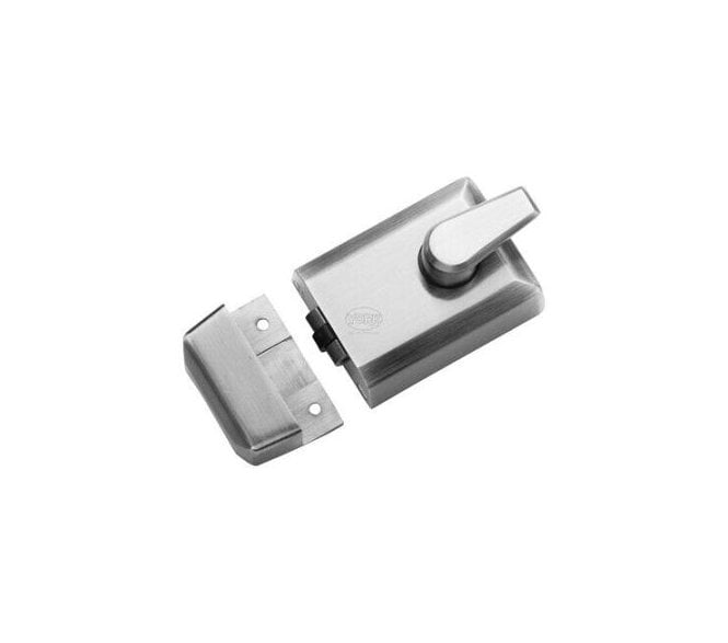York Security Roller Bolt Nightlatch - 60mm Backset - Satin Chrome
