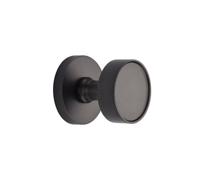 Heritage Brass OWN5490-MB Owen Knurled Mortice Knobs On Knurled Rose - Matt Bronze