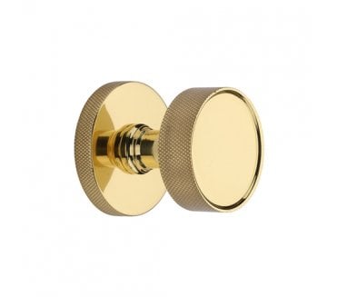 Heritage Brass OWN5490-PB Owen Knurled Mortice Knobs On Knurled Rose - Polished Brass