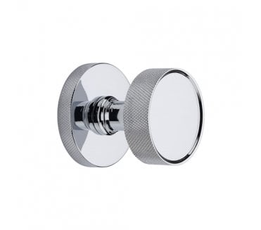 Heritage Brass OWN5490-PC Owen Knurled Mortice Knobs On Knurled Rose - Polished Chrome