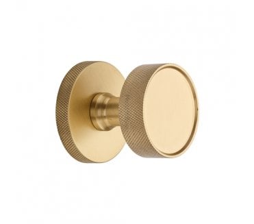 Heritage Brass OWN5490-SB Owen Knurled Mortice Knobs On Knurled Rose - Satin Brass