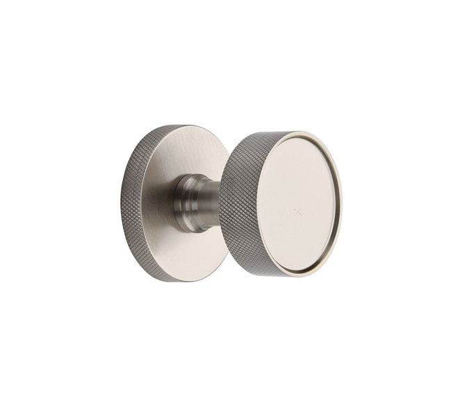 Heritage Brass OWN5490-SN Owen Knurled Mortice Knobs On Knurled Rose - Satin Nickel