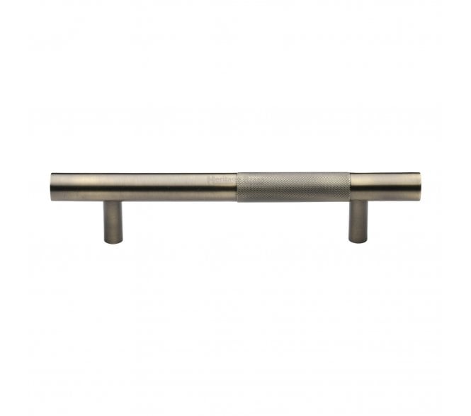 Heritage Brass Partial Knurled T-Bar Bar Door Pull Handles - Antique Brass