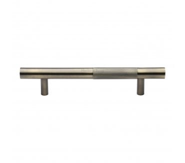 Heritage Brass Partial Knurled T-Bar Bar Door Pull Handles - Antique Brass