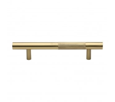 Heritage Brass Partial Knurled T-Bar Bar Door Pull Handles - Satin Brass