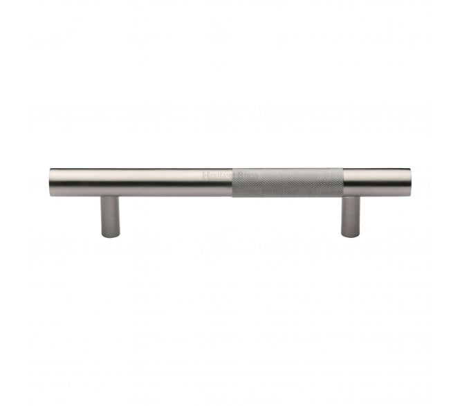 Heritage Brass Partial Knurled T-Bar Bar Door Pull Handles - Satin Nickel