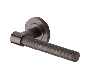 Heritage Brass Phoenix Knurled Lever Handle On Rose - Matt Bronze