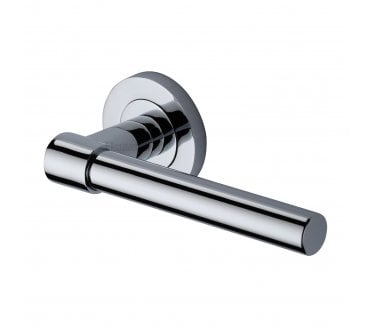 Heritage Brass Phoenix Smooth Lever Handle On Rose - Polished Chrome