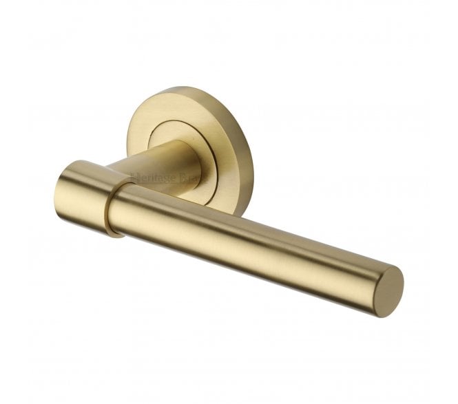 Heritage Brass Phoenix Smooth Lever Handle On Rose - Satin Brass