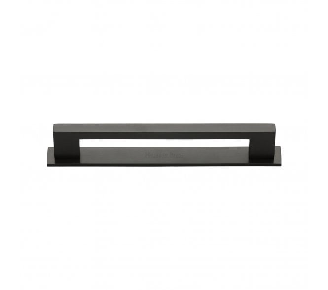 Heritage Brass PL0337 Metro Cabinet Pull Handles On Backplate - Matt Bronze