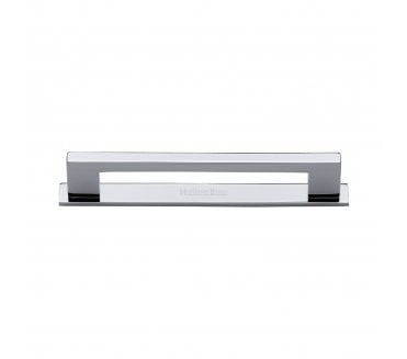 Heritage Brass PL0337 Metro Cabinet Pull Handles On Backplate - Polished Chrome