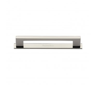 Heritage Brass PL0337 Metro Cabinet Pull Handles On Backplate - Polished Nickel