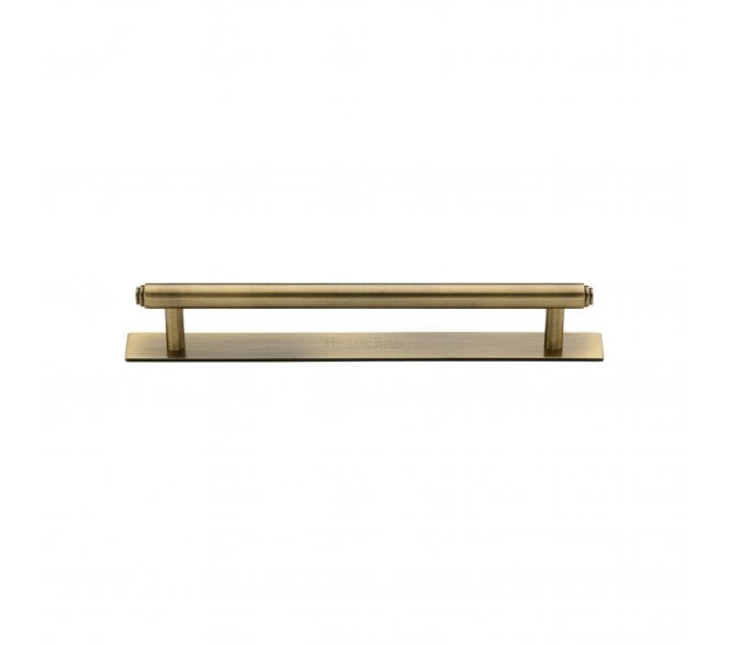 Heritage Brass PL4410 Stepped Cabinet Pull Handles On Backplate - Antique Brass