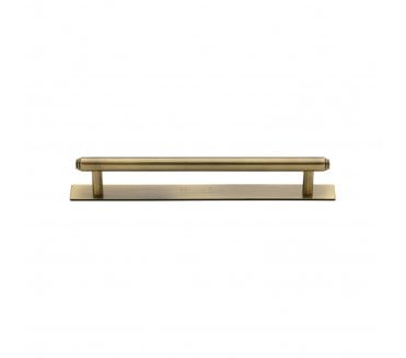 Heritage Brass PL4410 Stepped Cabinet Pull Handles On Backplate - Antique Brass
